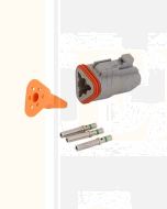 Deutsch DT Series 3 Way Plug Connector Kit with Green Band Contacts