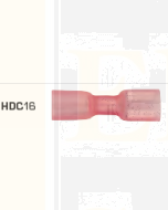 Quikcrimp HDC16 Red Heatshrink 6.3mm Female Blade Terminal - Fully Insulated Pack of 100