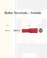 Quikcrimp Bullet Female Pre-Insulated Terminal Red 0.5 - 1.5mm2 Pack of 100