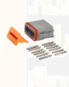 Deutsch DT Series 12 Way Plug Connector Kit with Green Band Contacts