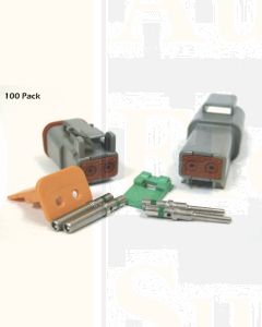 Deutsch DT Series 2 Pin Green Band Connector Kit (100 Pack)