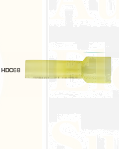 Quikcrimp HDC68 Yellow 6.3mm Male Blade Terminal - Fully Insulated Pack of 100