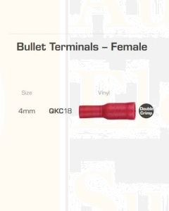 Quikcrimp Bullet Female Pre-Insulated Terminal Red 0.5 - 1.5mm2 Pack of 100