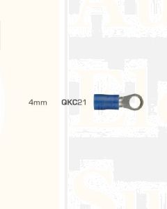 Quikcrimp 4.2mm Ring Pre-Insulated Terminal Blue pack of 100