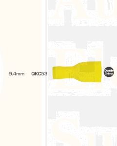 IONNIC QKC53 9.4mm Yellow Female Vinyl Insulated Qc Crimp Terminal - Pack of 100