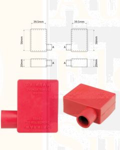 Ionnic SY2910-RED 12.5mm Cable, Left Hand Battery Terminal Insulator - Red (Pack QTY 1)