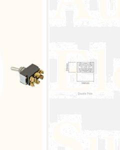 Ionnic TS302A Toggle Switch Double Pole Mom.On/Off/Mom/On - Screw (12-24V)