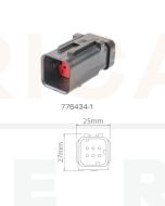 TE Connectivity AMPSEAL 16 776434-1 6 Circuit Receptacle Connector