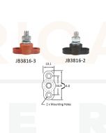 Bussmann JB3816-3 Stud Junction Block 3/8-16 Red 250A