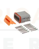 Deutsch DT Series 12 Way Plug Connector Kit with Green Band Contacts