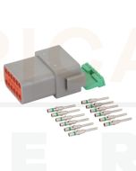 Deutsch DT Series 12 Way Plug Connector Kit with Green Band Contacts