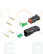 Deutsch DT2-4-CAT 2 Way CAT Spec Connector Kit with Gold Contacts