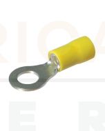 Quikcrimp QKC40 Yellow 6mm Ring Terminal 1/4 (100)