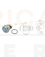 Ionnic L22-RB Vandal Switch Resistant 12-24V D/M & D/B - Blue