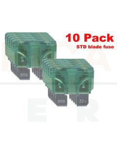 Ionnic BF30/10 ATC/ATO Blade Fuse 30A - Green (Pack of 10)