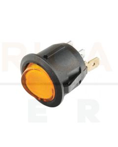 Carling RR12A Switch Round Rocker LED 12/24V - Amber